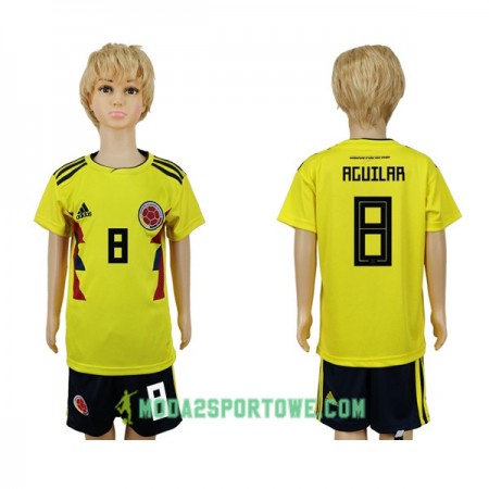 Koszulka Kolumbia Aguilar 8 Dziecięcy Mistrzostwa Świata 2018 Domowe Stroje Piłkarskie